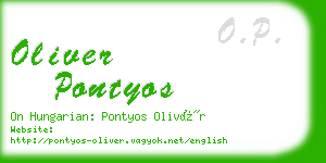 oliver pontyos business card